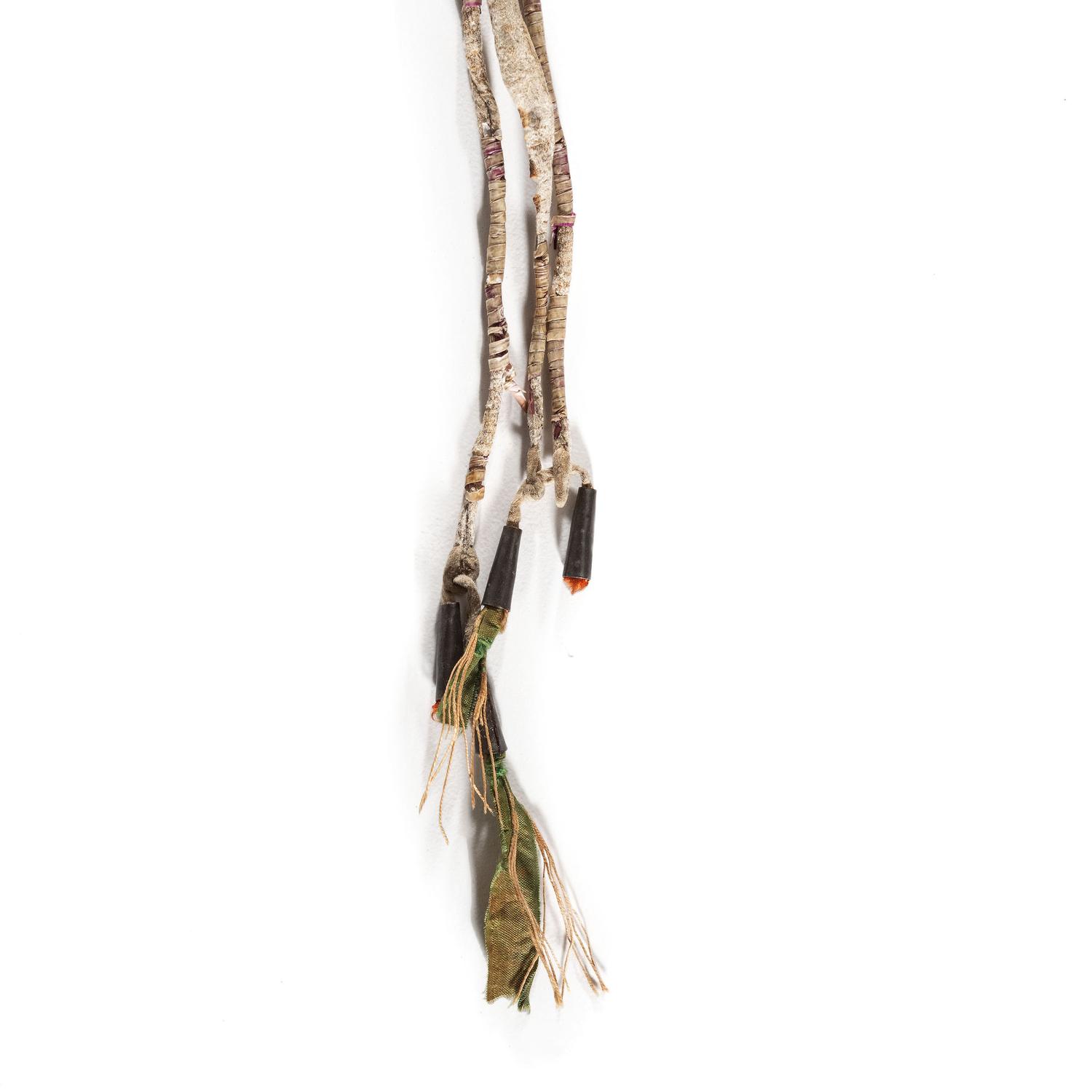 Eastern Sioux Quilled Hide Knife Sheath, with Recycled Painted Parfleche Lining
