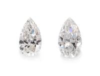 2.25 Carat and 2.07 Carat Pear Shape Brilliant Cut Diamonds