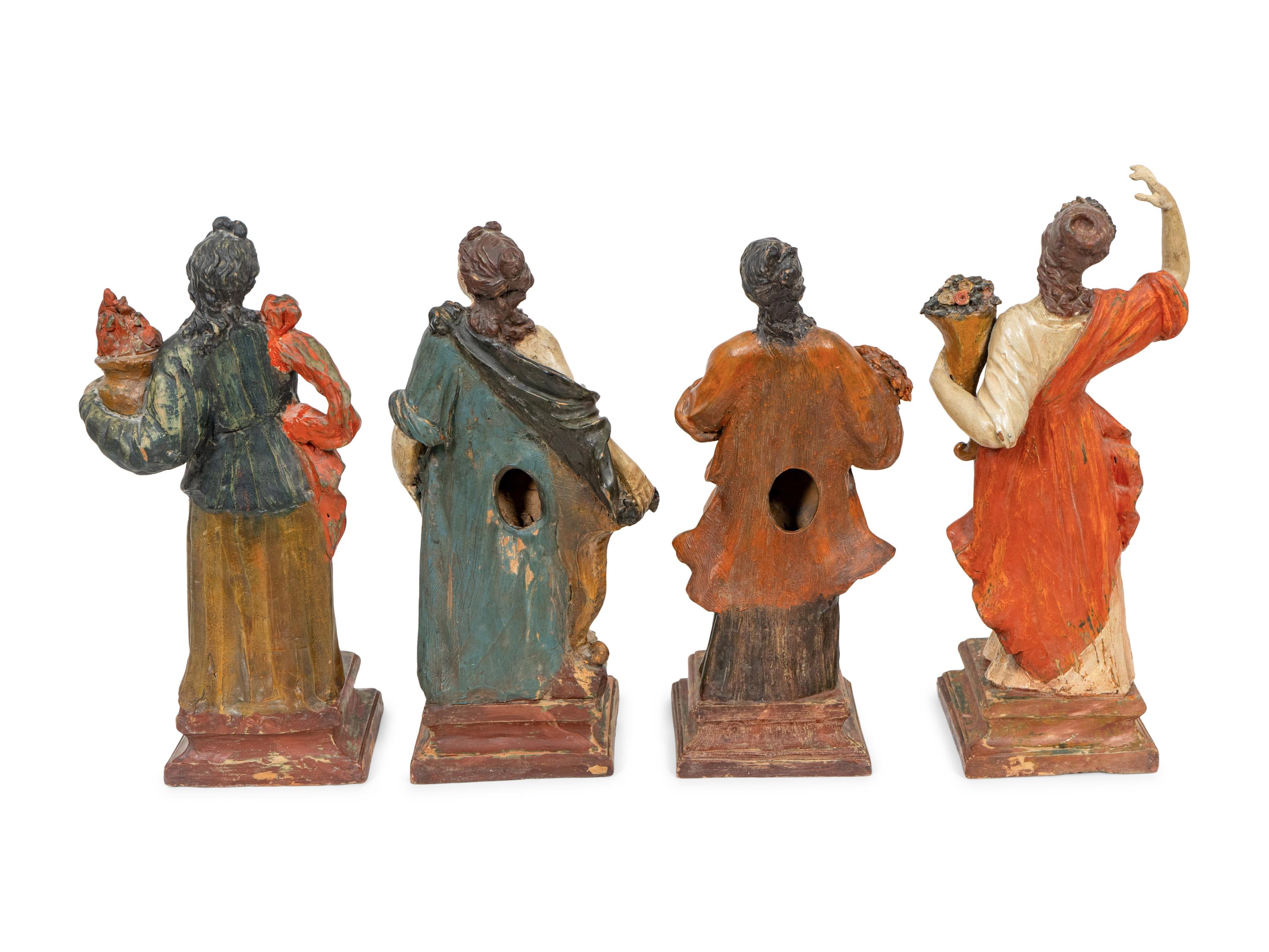 A Set of Polychrome-Decorated Terracotta Figures of the Four Seasons