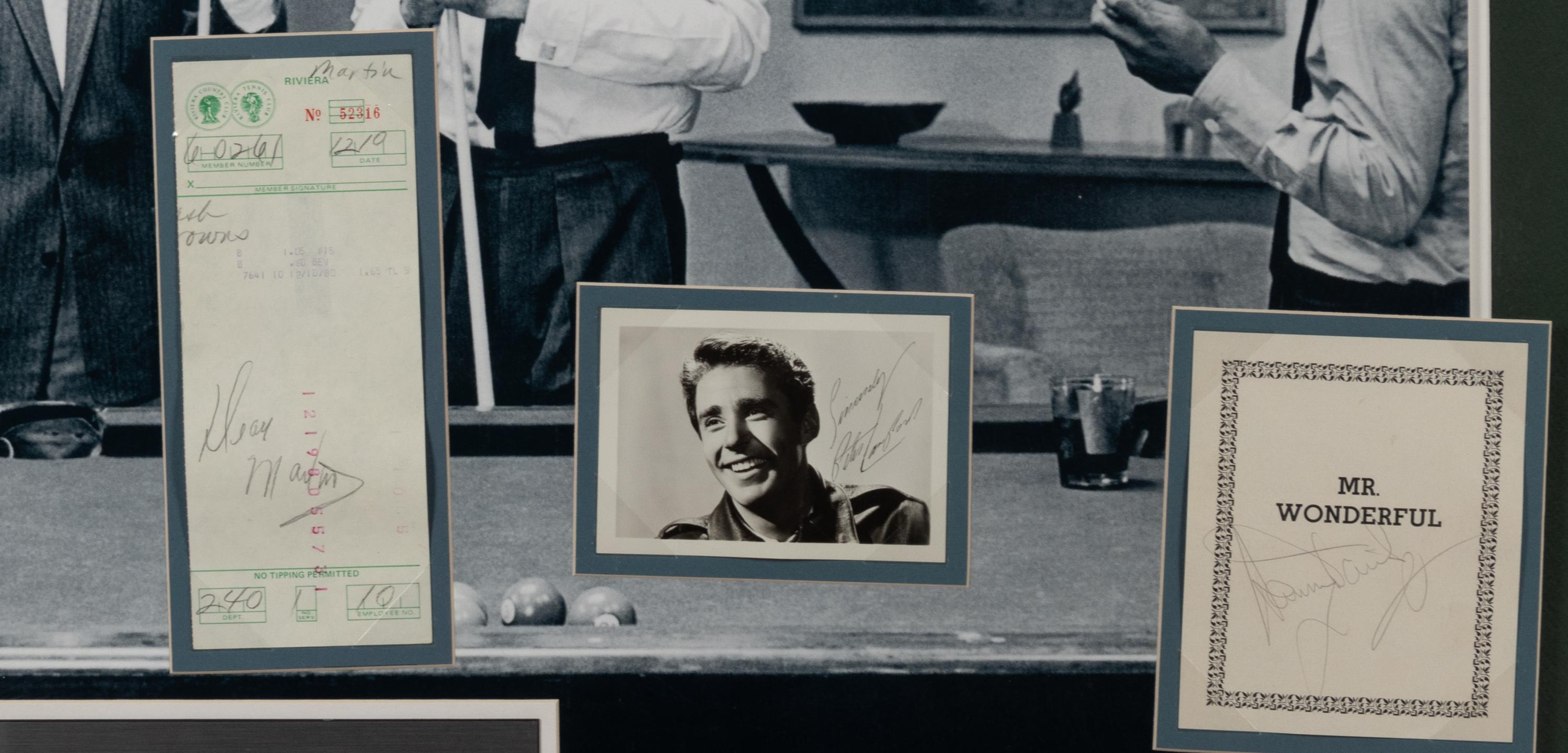 A Rat Pack Signed Autograph Presentation Formerly Displayed at Mike Ditka’s Restaurant