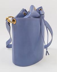 A Salvatore Ferragamo Sky Blue Bucket Bag, 11" x 12" x 5". Strap drop: 16".