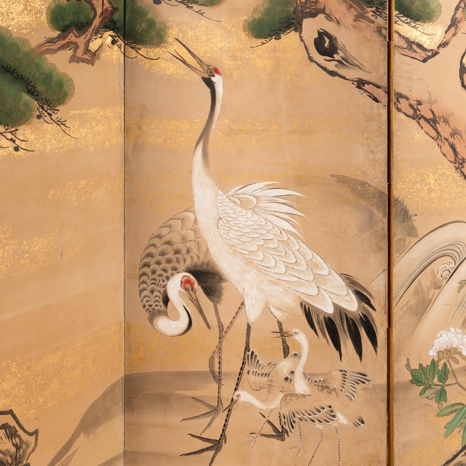 A Japanese Four-Paneled Folding Screen, 19th/20th Century