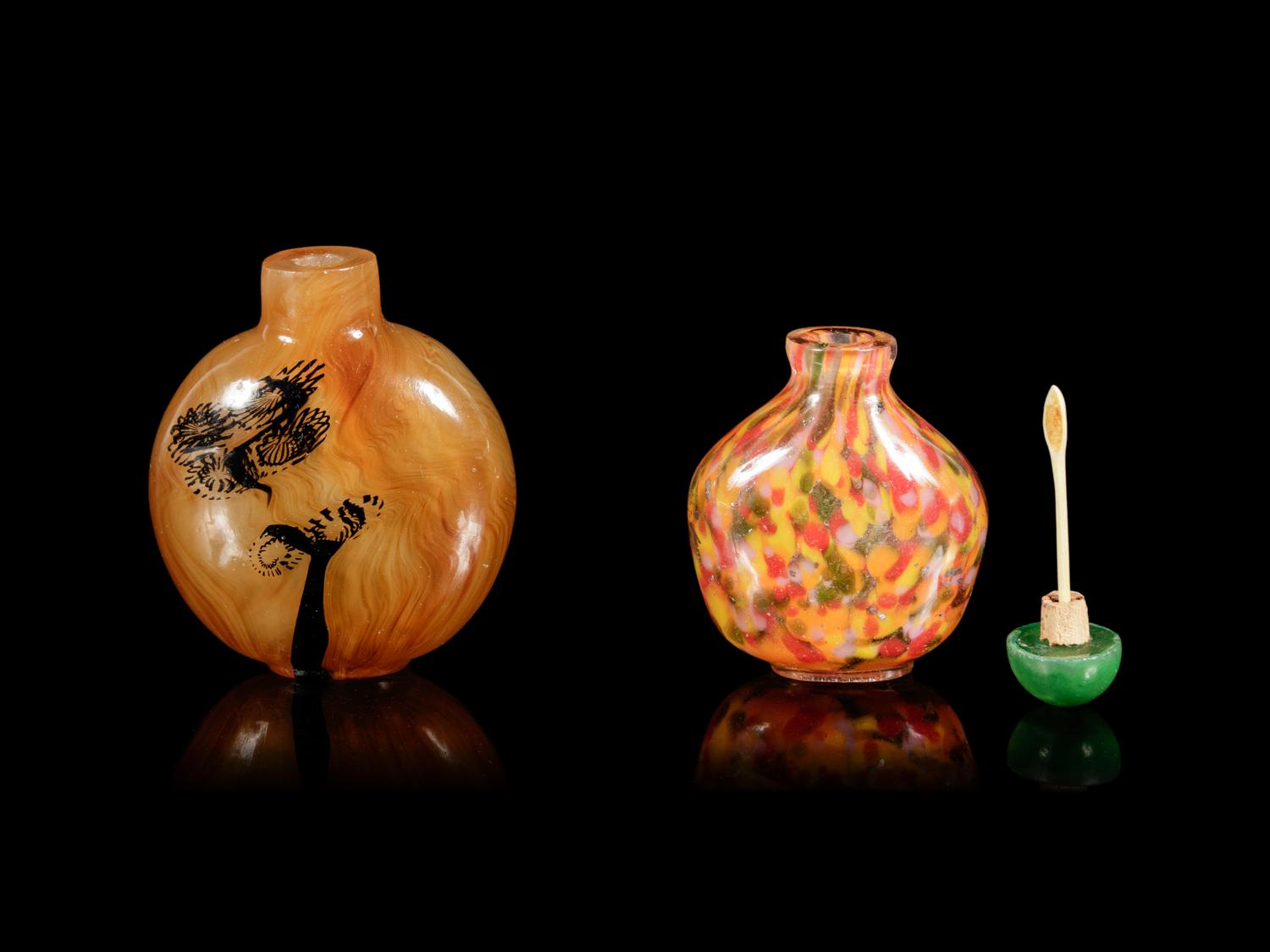 Two Chinese Glass Snuff Bottles