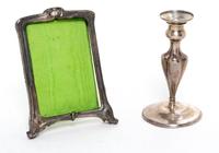 A Silver Candlestick and Frame, Various Makers,