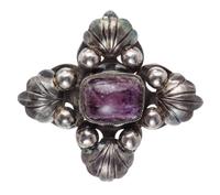 A Silver and Amethyst Pendant/Brooch, Mexico, 32.60 dwts.