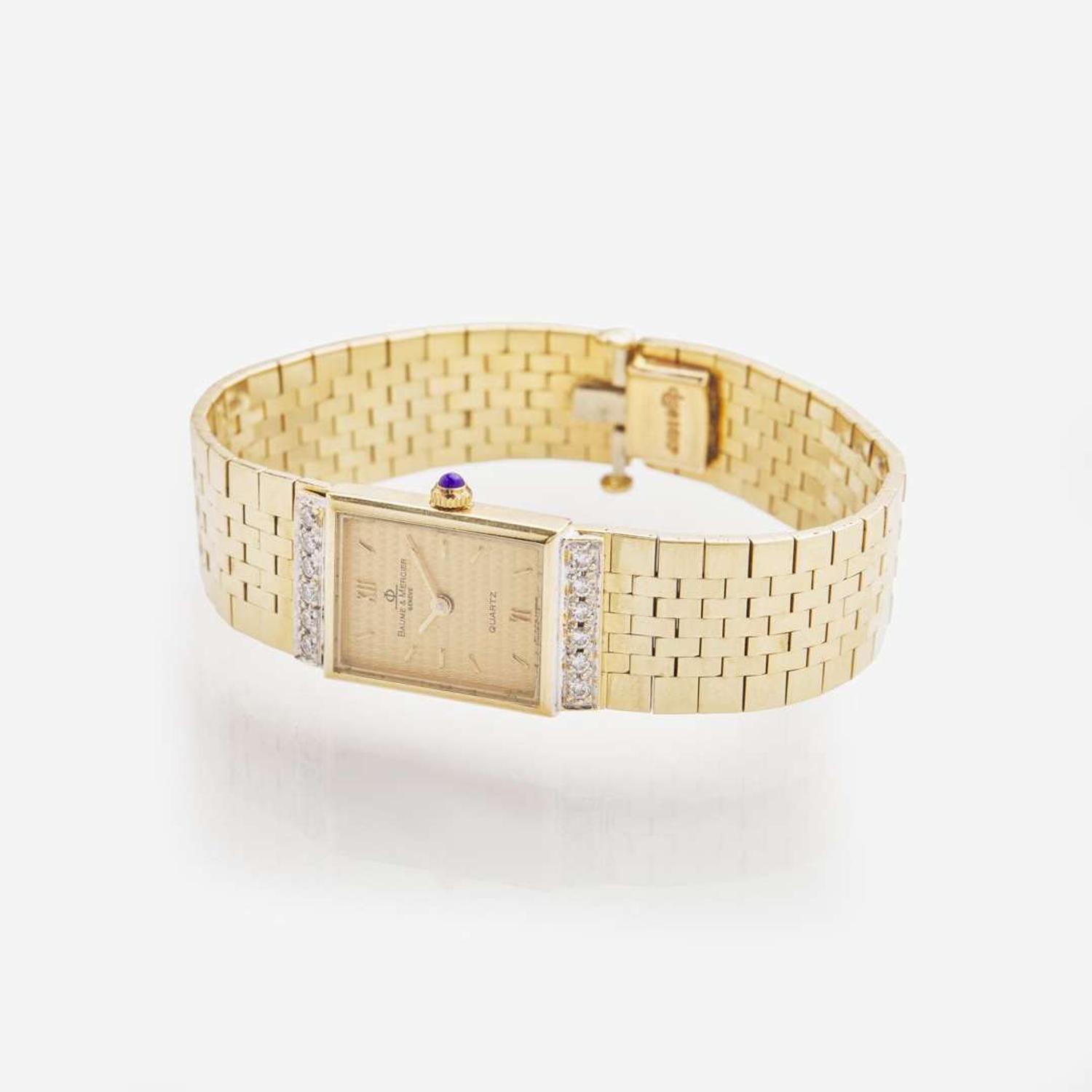 A Baume & Mercier 14K Yellow Gold and Diamond Watch