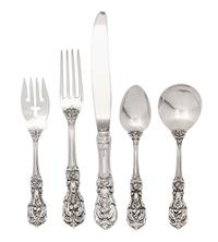 An American Silver Flatware Service, Reed & Barton, Taunton, MA, Francis I pattern, comprising: 10 dinner knives 10 dinner forks 10 sal