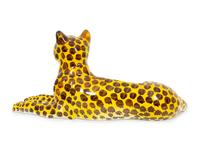 An Italian Glazed Ceramic Reclining Leopard