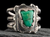 Navajo Split Shank Ingot and Turquoise Ring