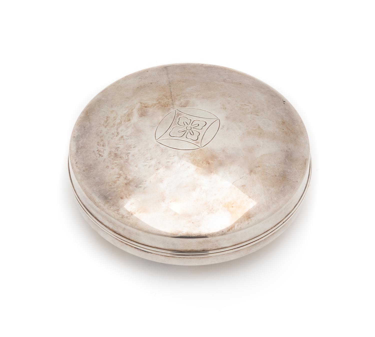 A Japanese Silver Circular Covered Box Diameter 3 inches. — EARLY 20TH CENTURY