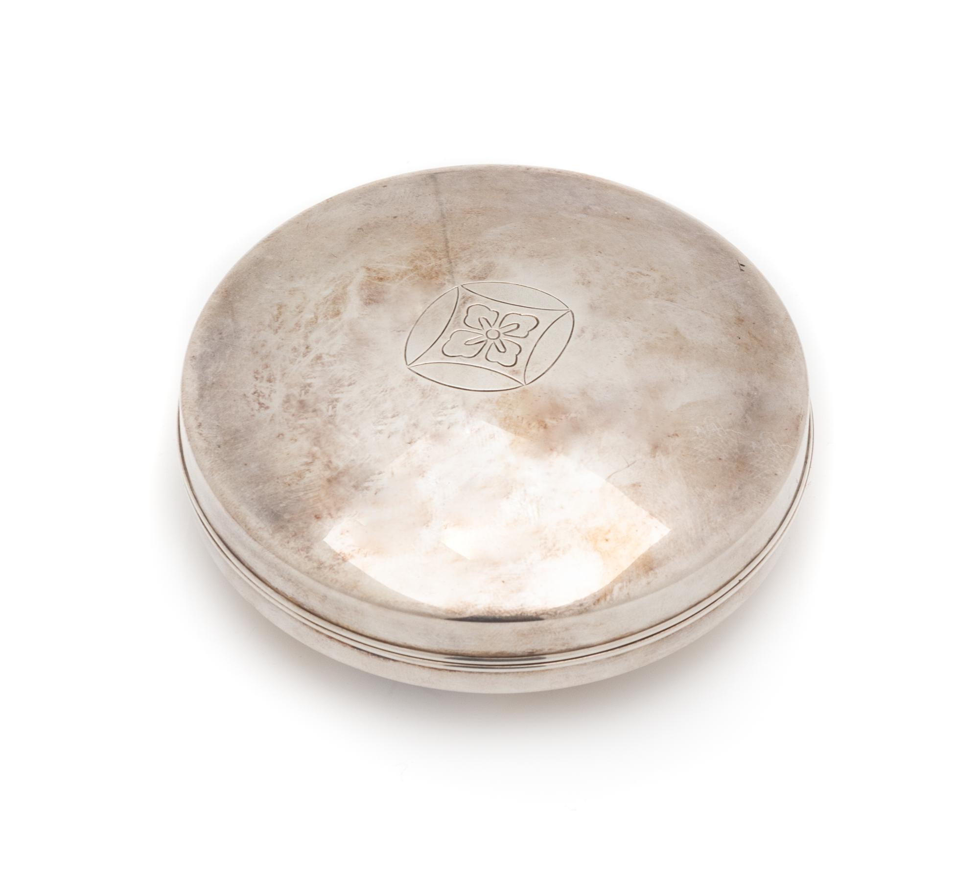 A Japanese Silver Circular Covered Box Diameter 3 inches. — EARLY 20TH CENTURY