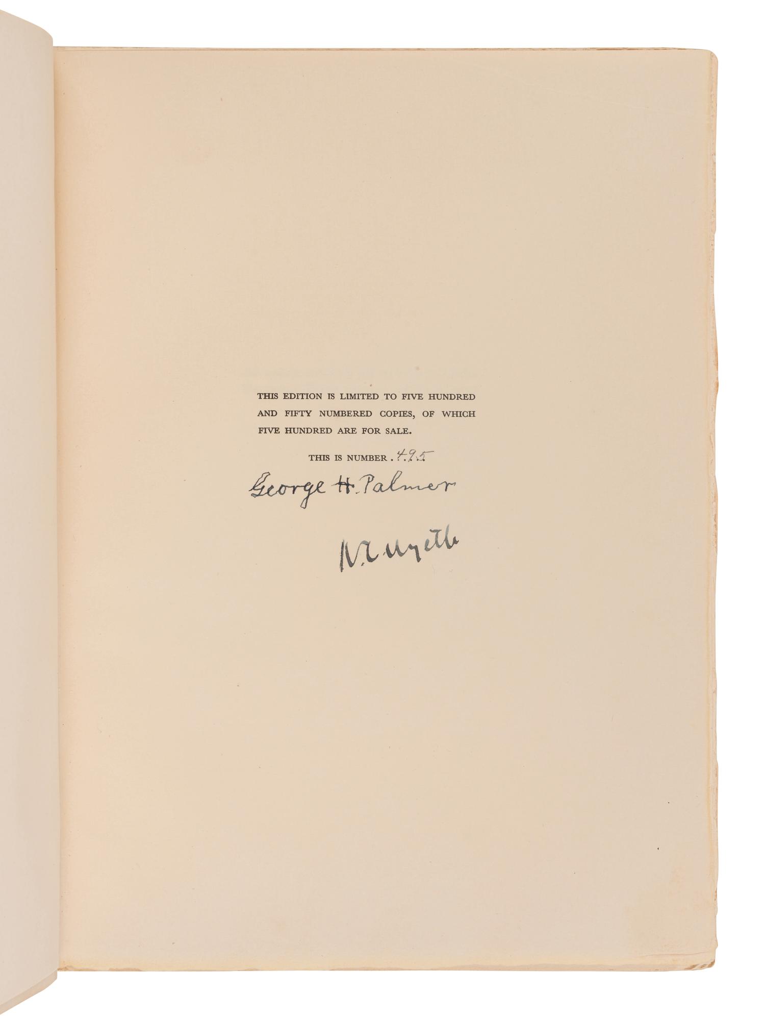 [WYETH, Newell Convers (1882-1945), illustrator]. The Odyssey of Homer . George Herbert Palmer, translator. Cambridge: The Riverside Press for Houghton Mifflin Company, 1929.