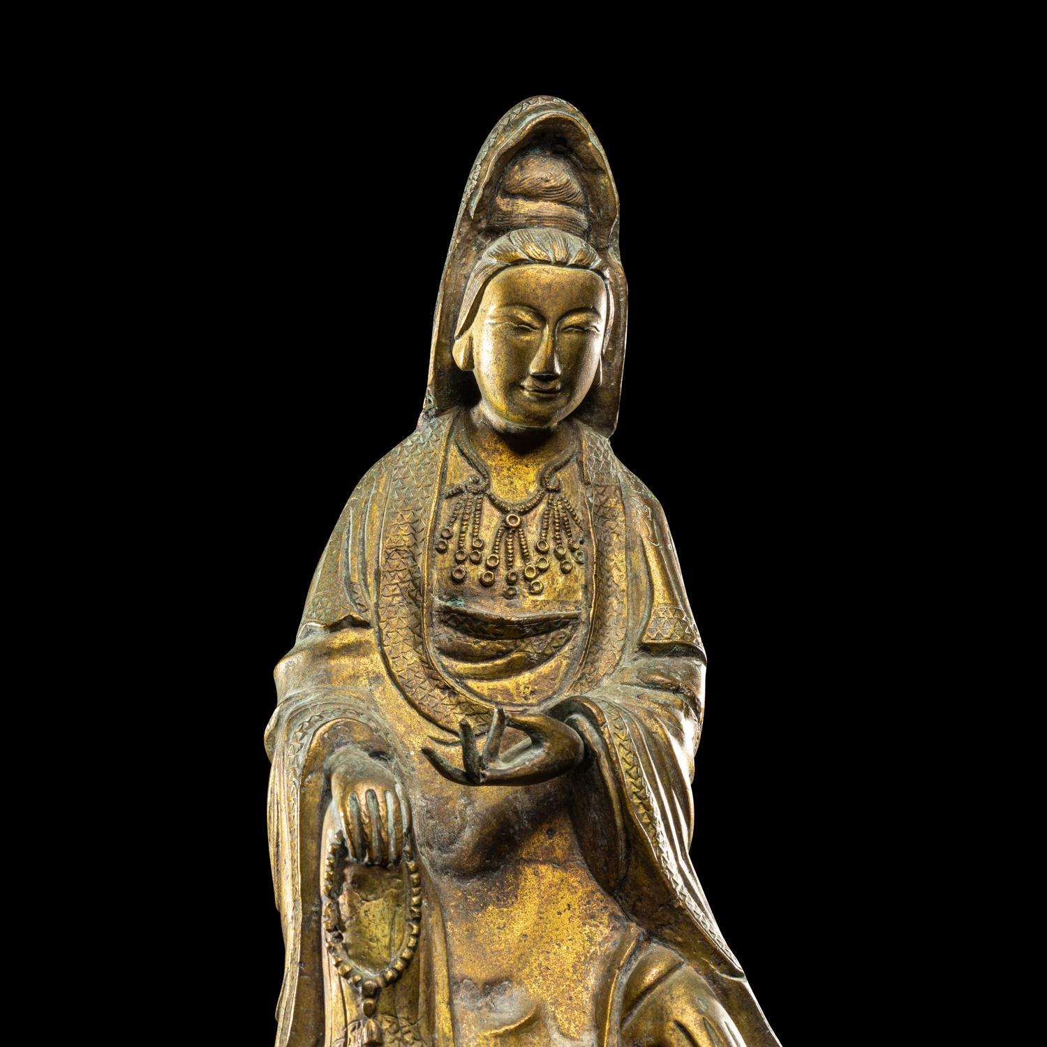 A Chinese Bronze Figure of Guanyin