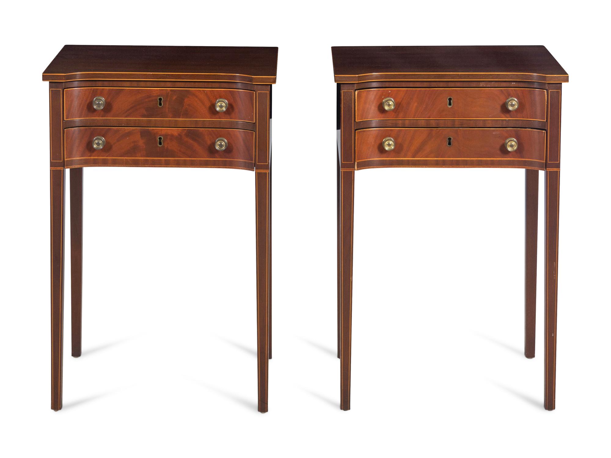 A Pair of Kittinger Federal Style Mahogany Side Tables