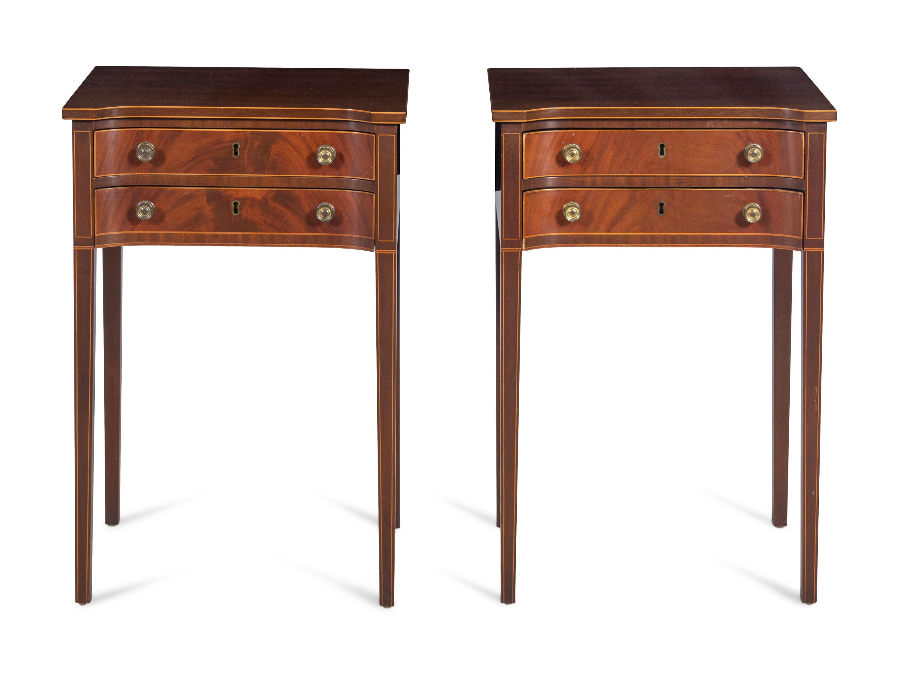 A Pair of Kittinger Federal Style Mahogany Side Tables