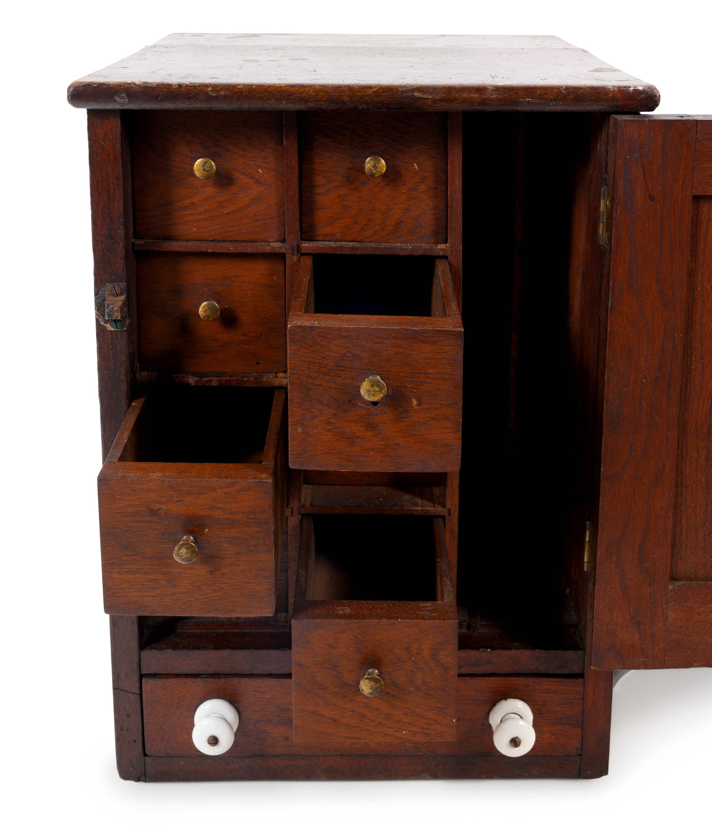An Oak Doctor's Medical Cabinet