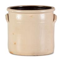 A Cobalt Decorated Stoneware 3-Gallon Quail and Flower Crock