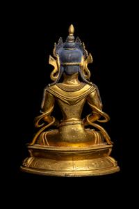 A Sino Tibetan Gilt Bronze Figure of a Bodhisattva