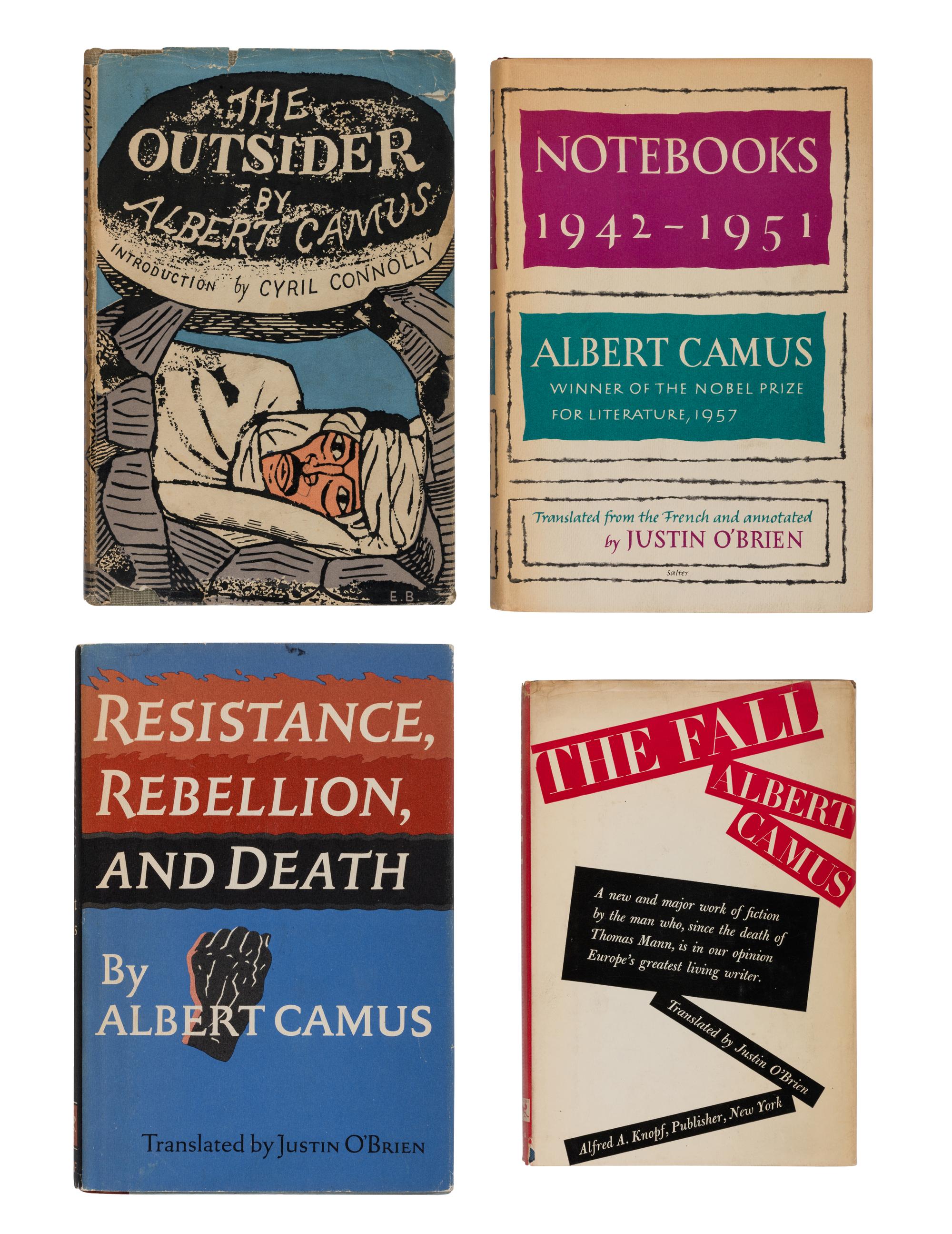 CAMUS, Albert (1913-1960). A group of 4 FIRST EDITIONS, comprising: