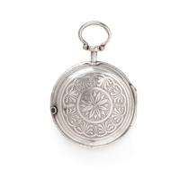BRITISH, STERLING SILVER OPEN FACE POCKET WATCH