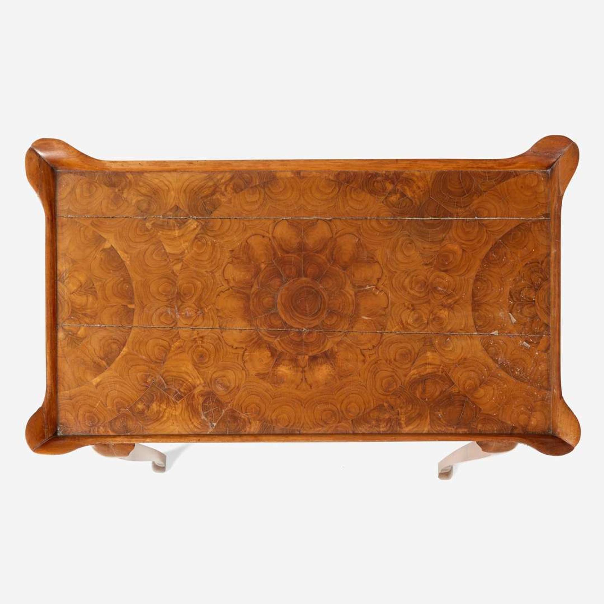 A Queen Anne burl walnut and oyster veneered dressing table early 18th century and later