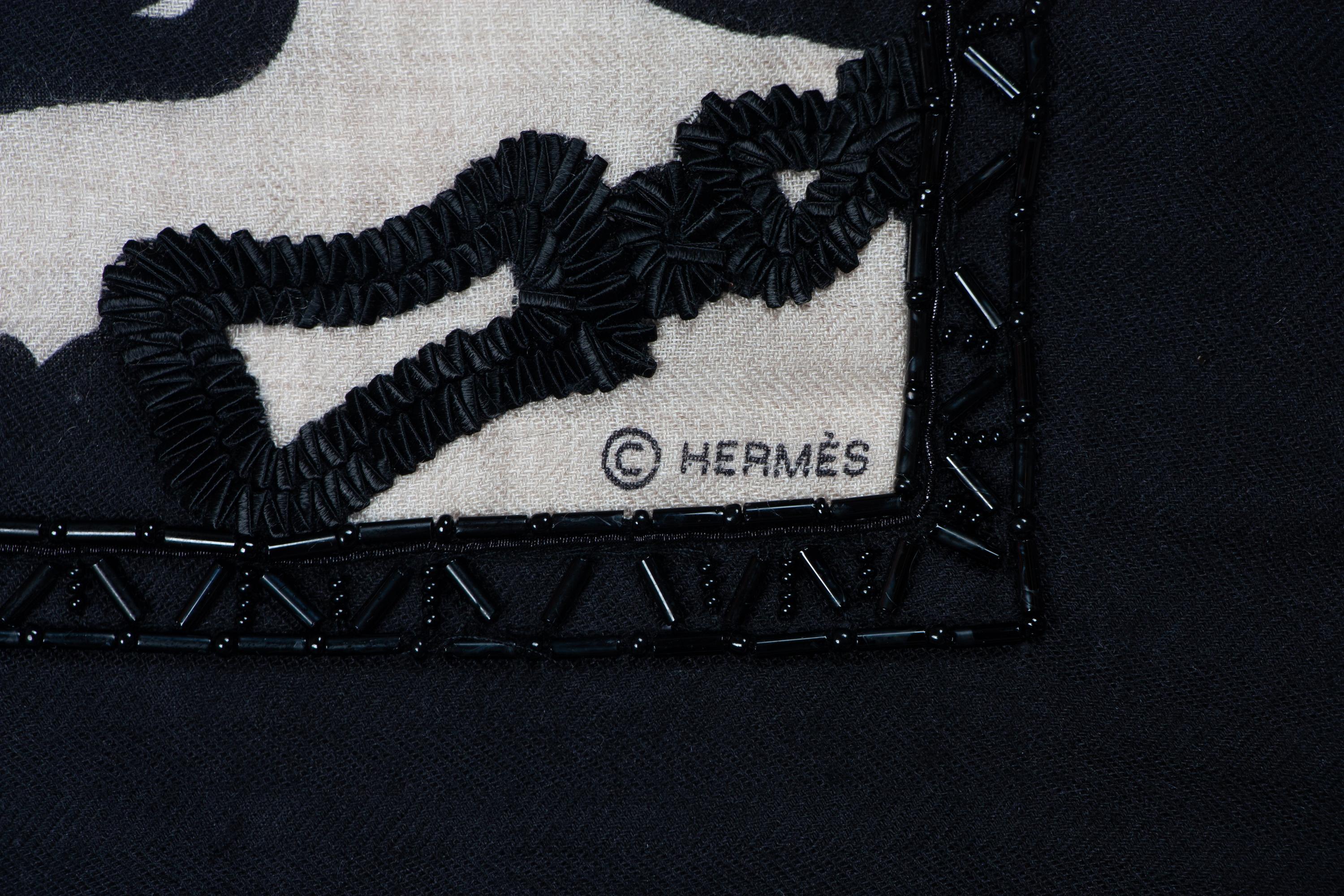 Hermès 140cm Embellished Cashmere Scarf, 2006