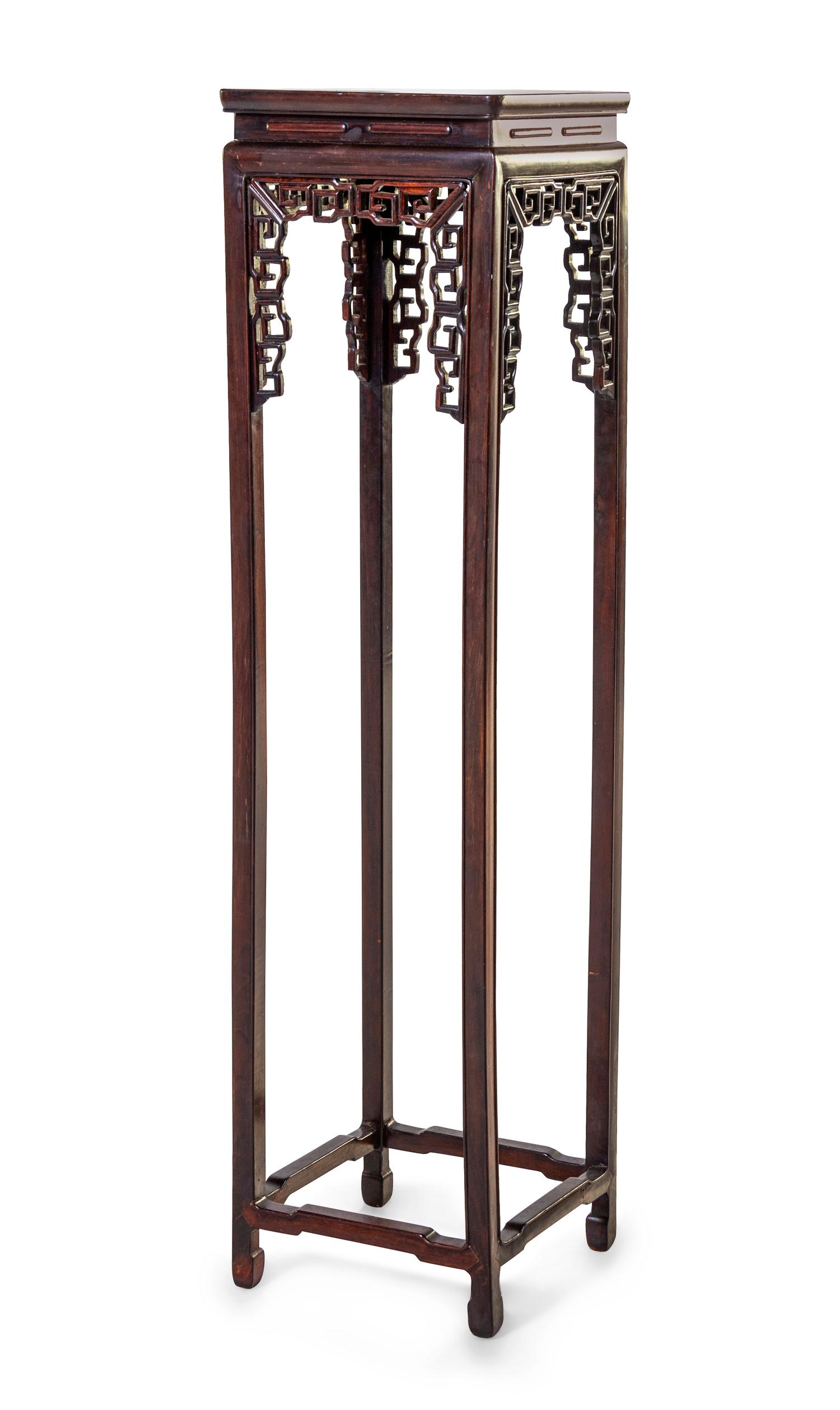 A Chinese Hardwood Rectangular Incense Stand
