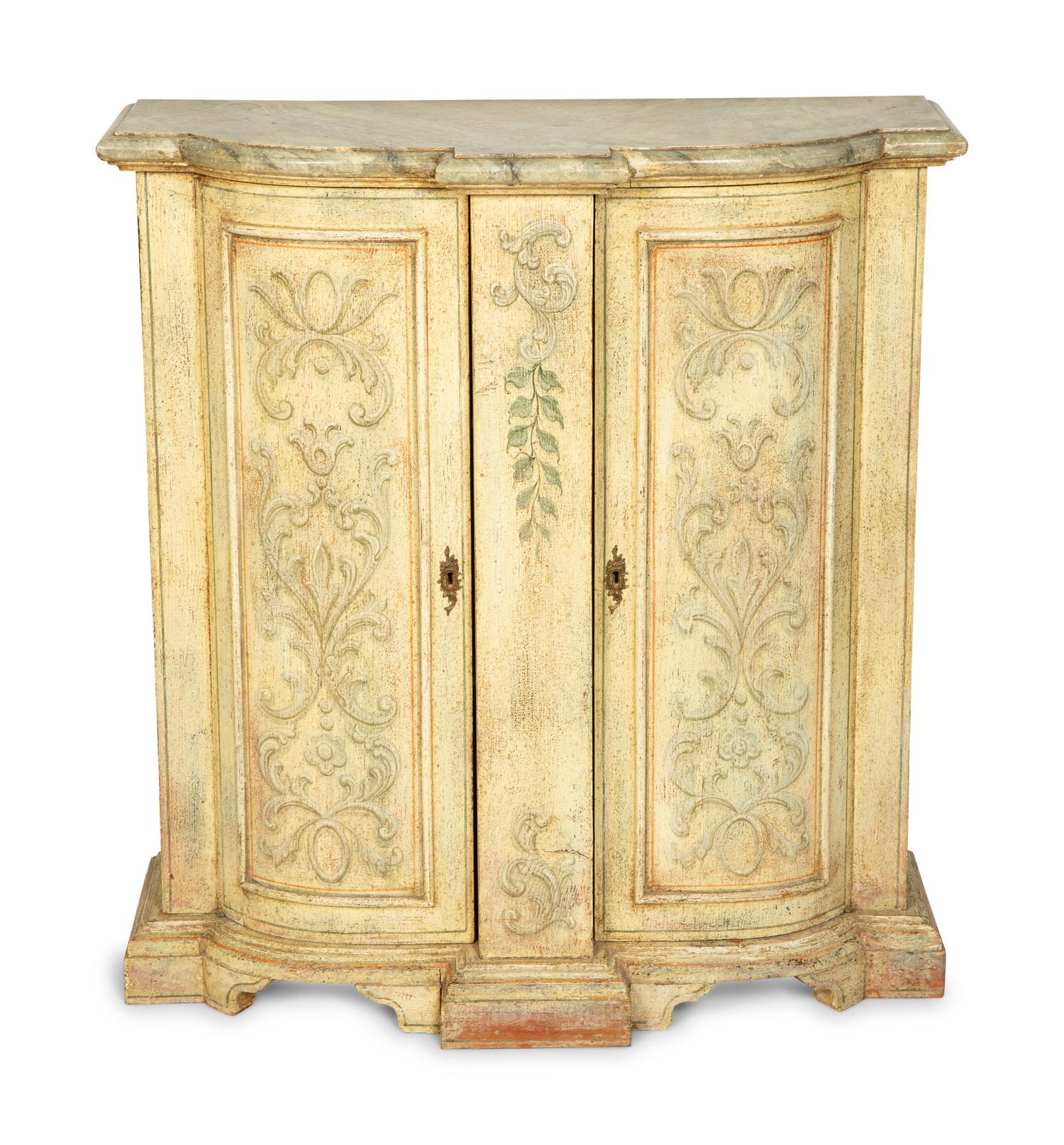 An Italian Style Painted Console Cabinet