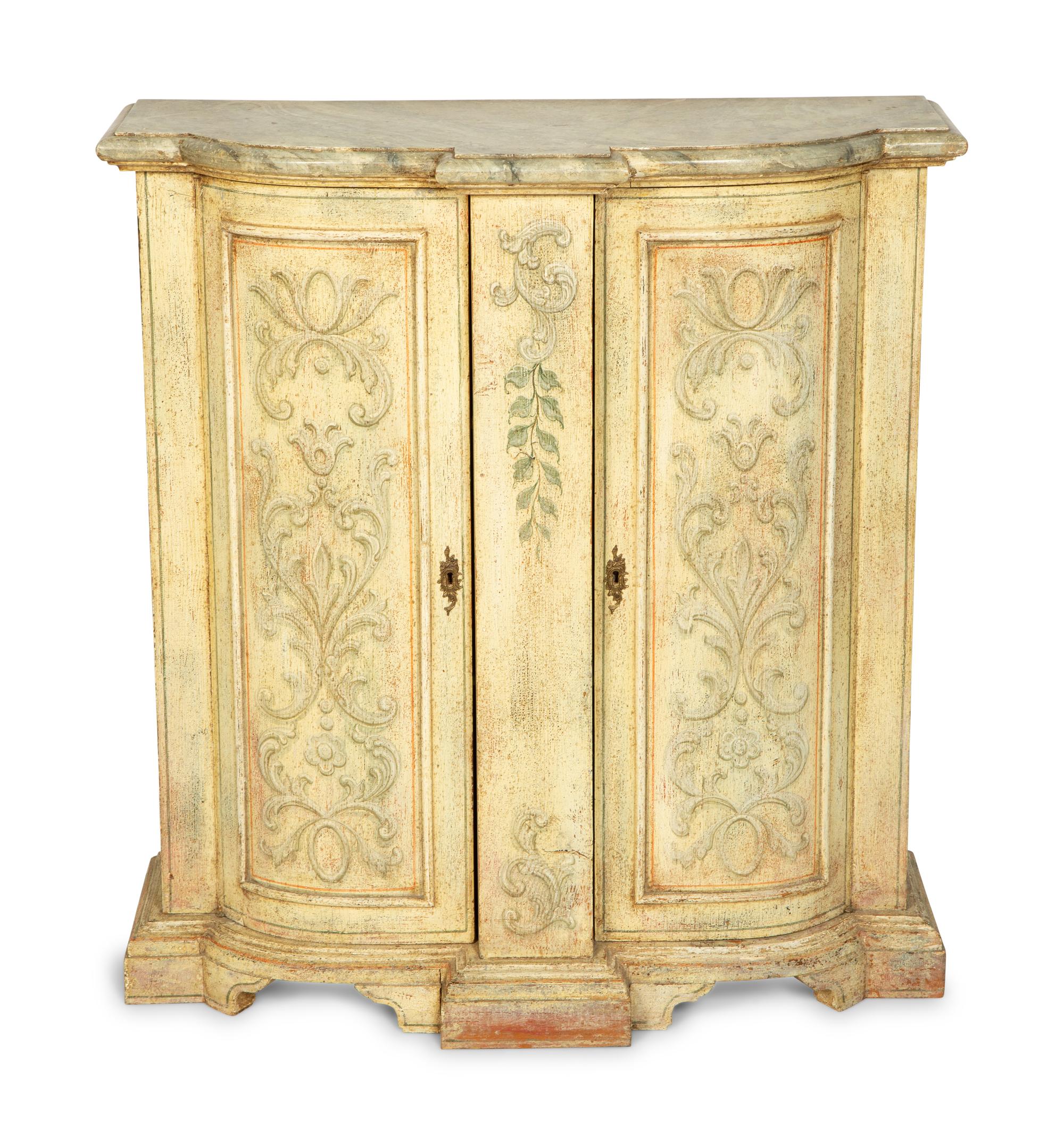 An Italian Style Painted Console Cabinet