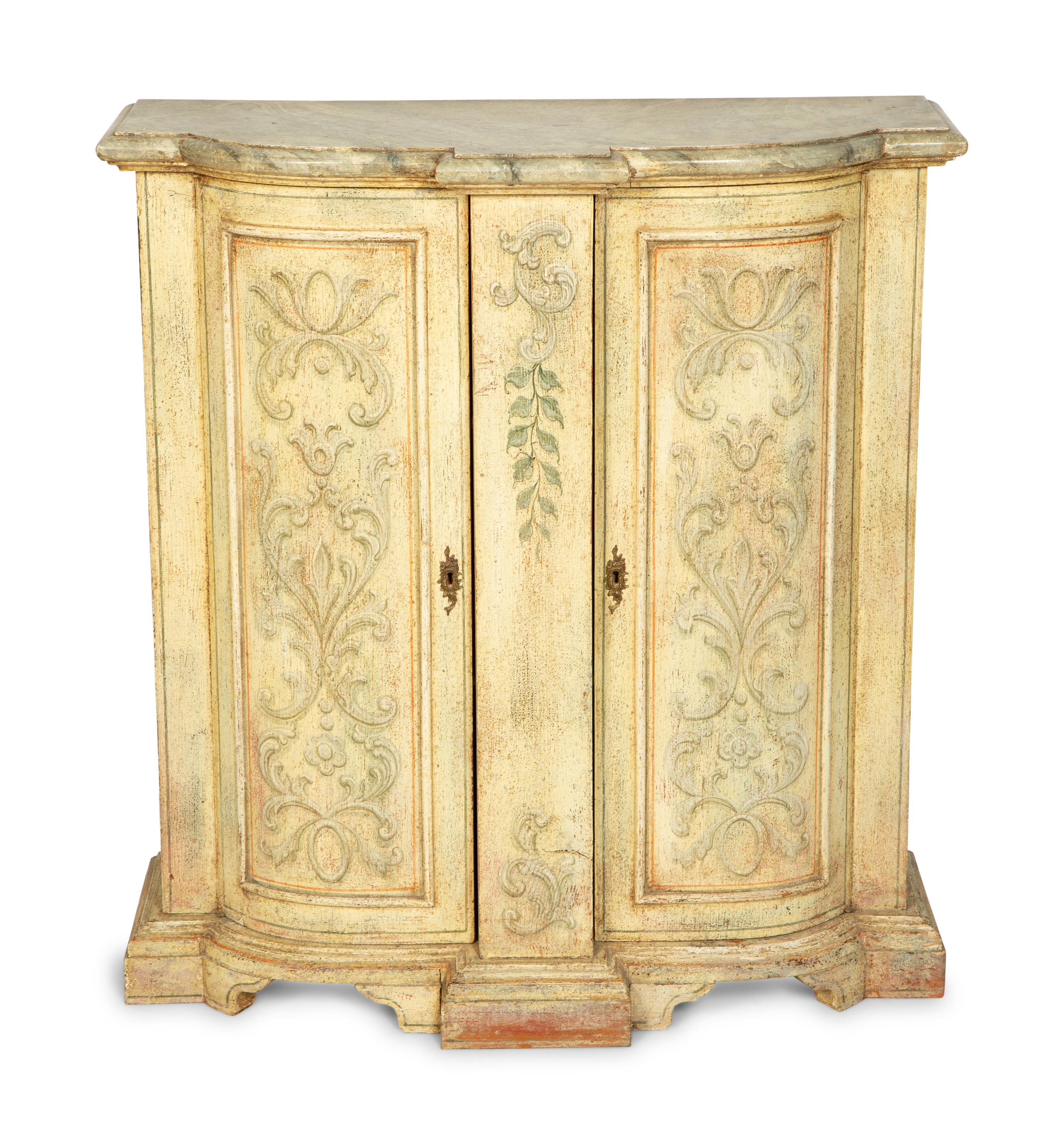 An Italian Style Painted Console Cabinet