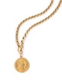 YELLOW GOLD COIN PENDANT/NECKALCE