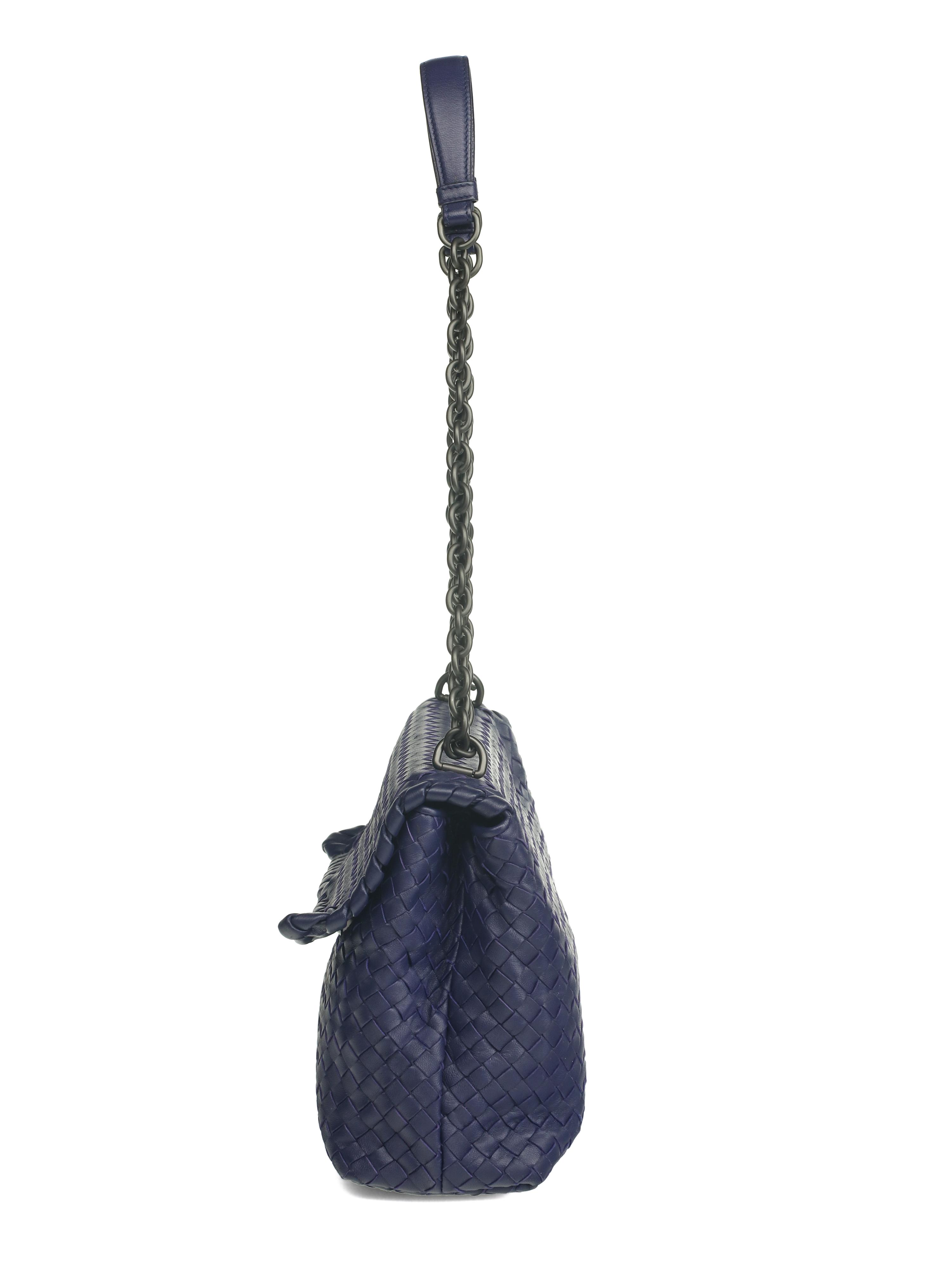 BOTTEGA VENETA, VIOLET INTRECCIATO OLIMPIA BAG
