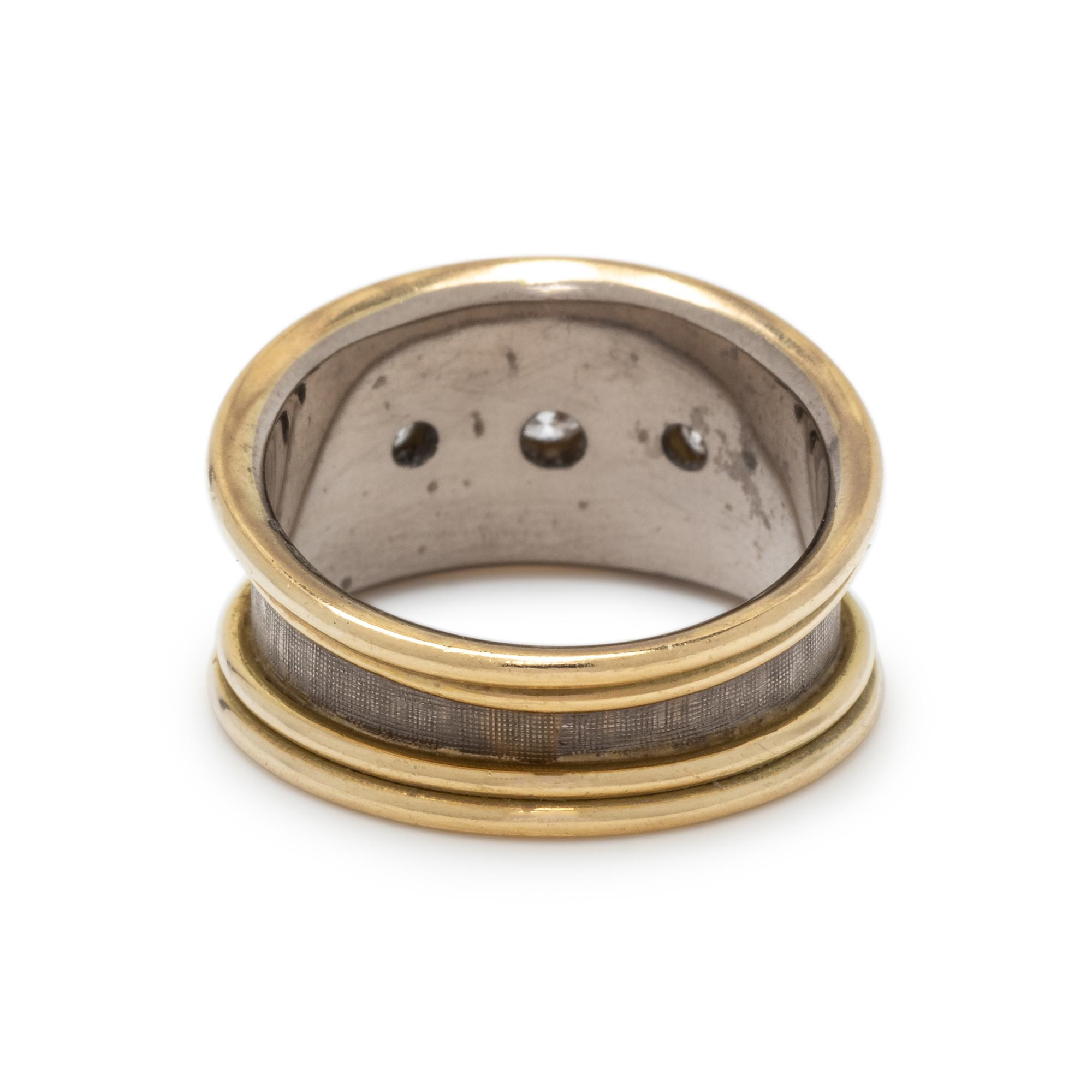 ELIZABETH GAGE, GOLD AND DIAMOND RING