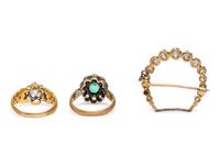 ANTIQUE, COLLECTION OF DIAMOND JEWELRY