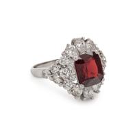 SPINEL AND DIAMOND RING