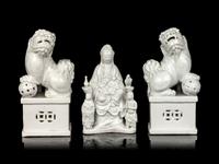 Three Chinese Blanc-de-Chine Porcelain Figures