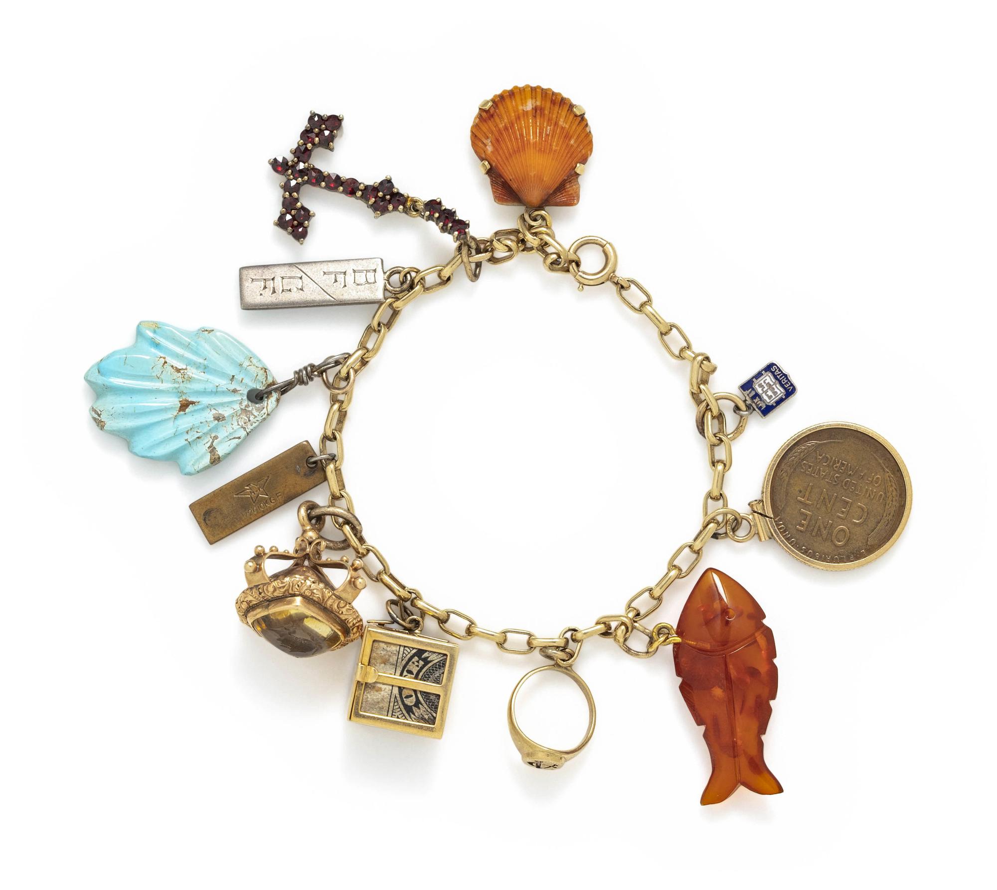 YELLOW GOLD AND MULTIGEM CHARM BRACELET