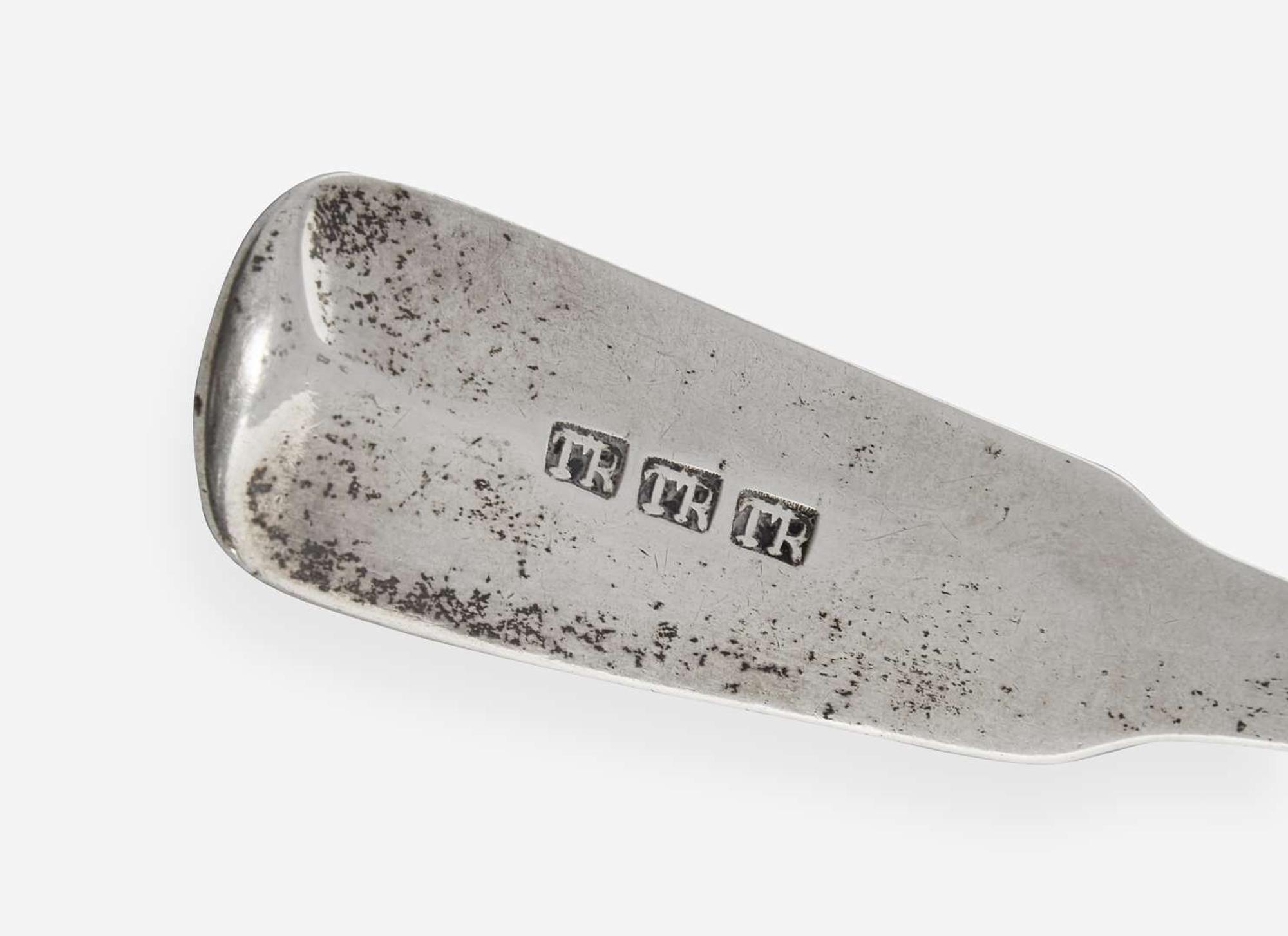 A group of four coin silver fish knives / slices, various makers, early 19th century