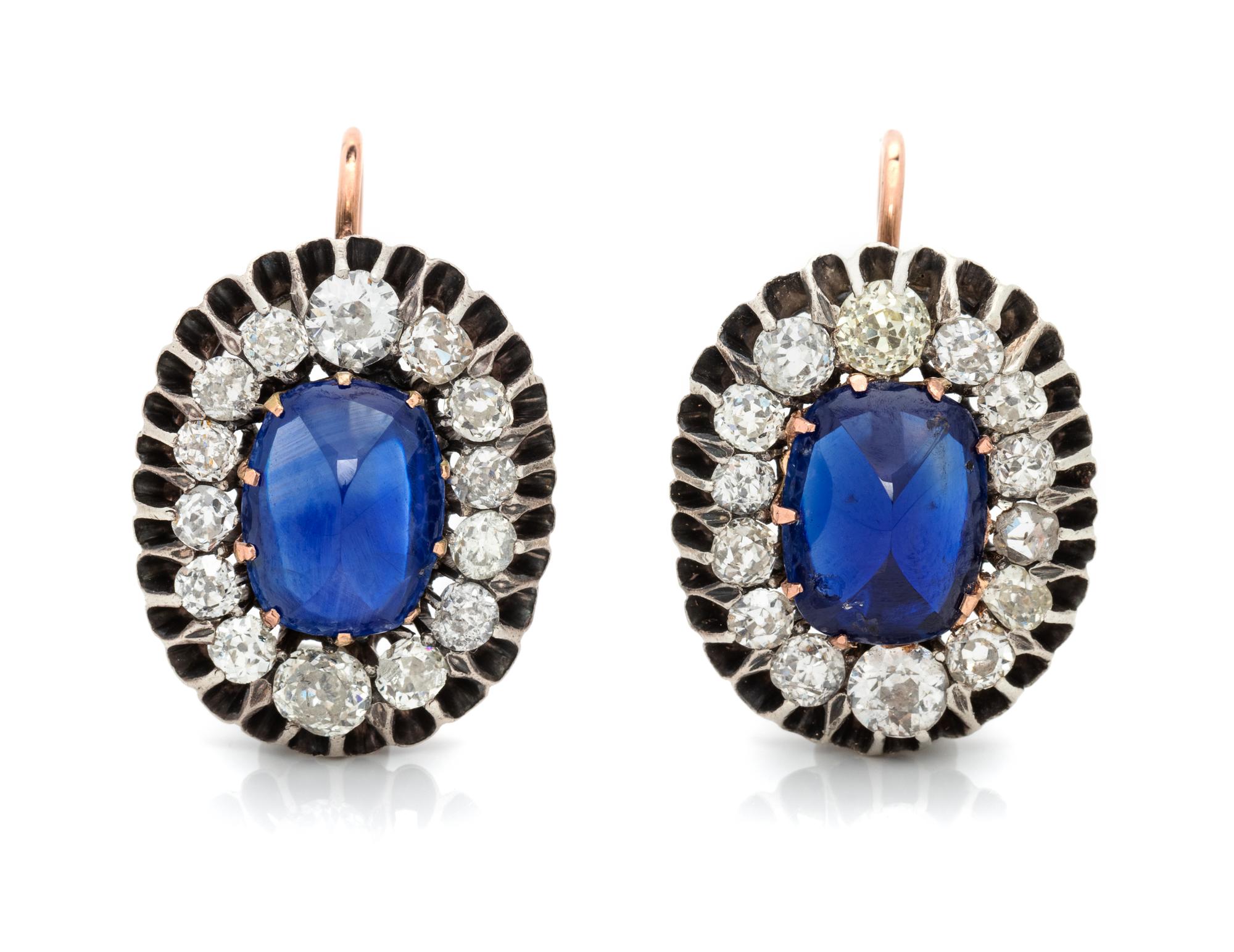 SAPPHIRE AND DIAMOND EARRINGS