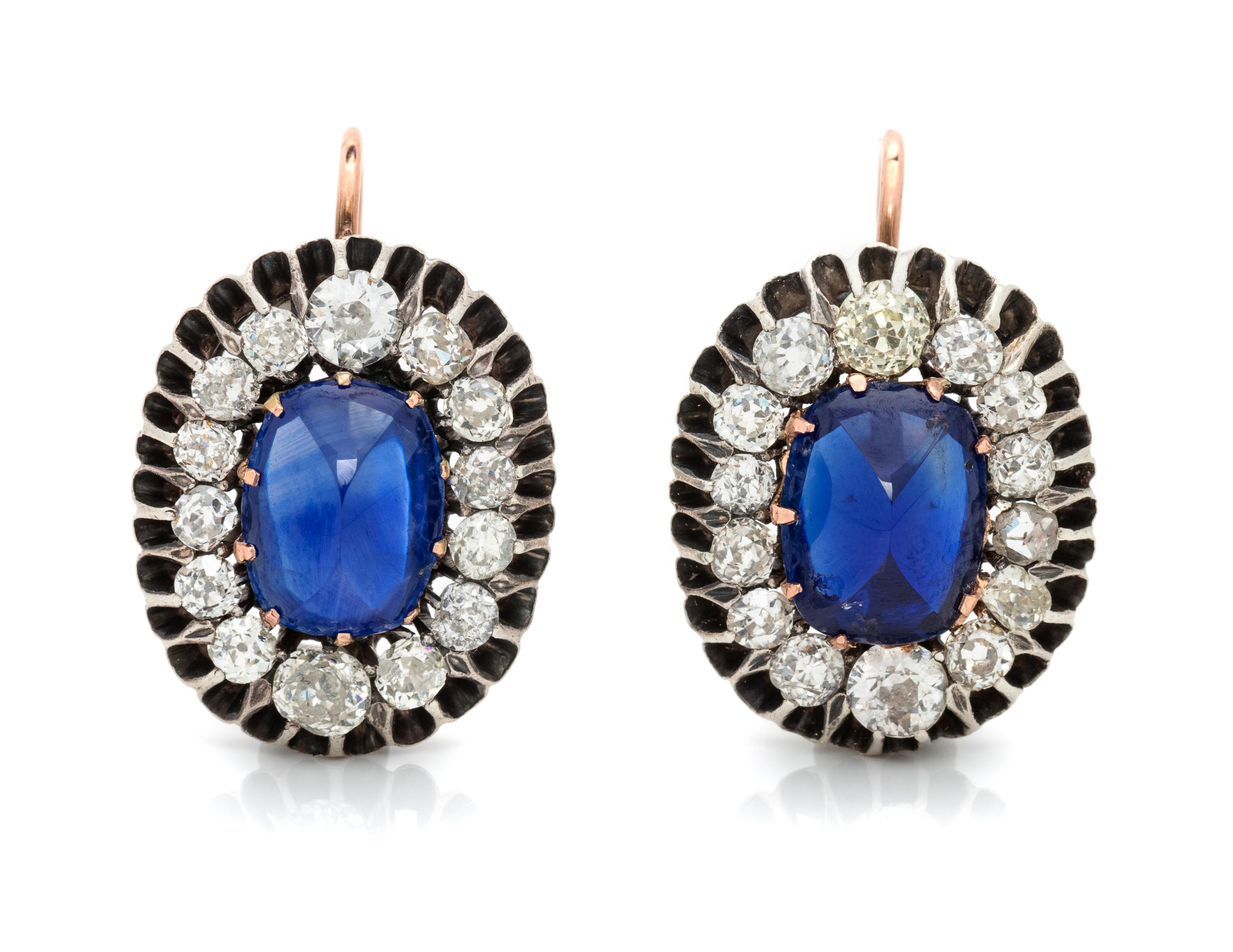SAPPHIRE AND DIAMOND EARRINGS