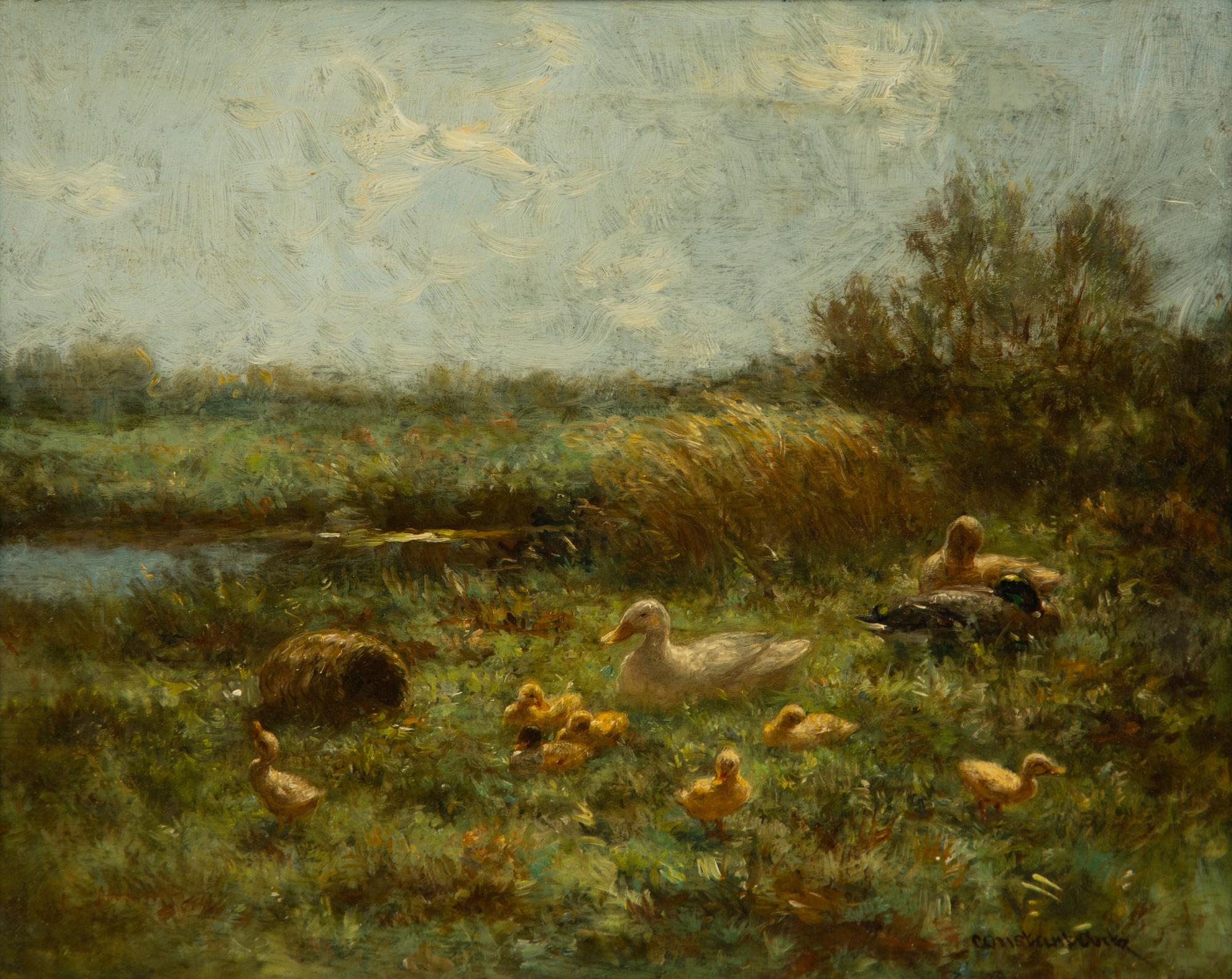 Ducks by a Pond