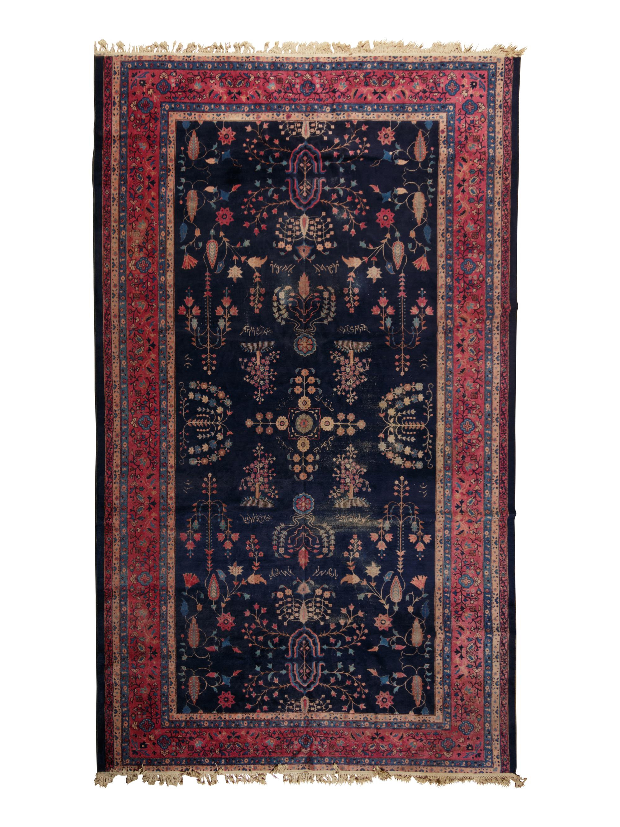 An Indo-Mohajeran Sarouk Wool Rug