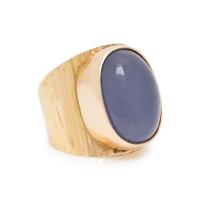 YELLOW GOLD AND BLUE CHALCEDONY RING
