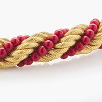 An 18K Yellow Gold and Coral Necklace