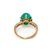 TIFFANY & CO., ANTIQUE, COLOMBIAN EMERALD AND DIAMOND RING