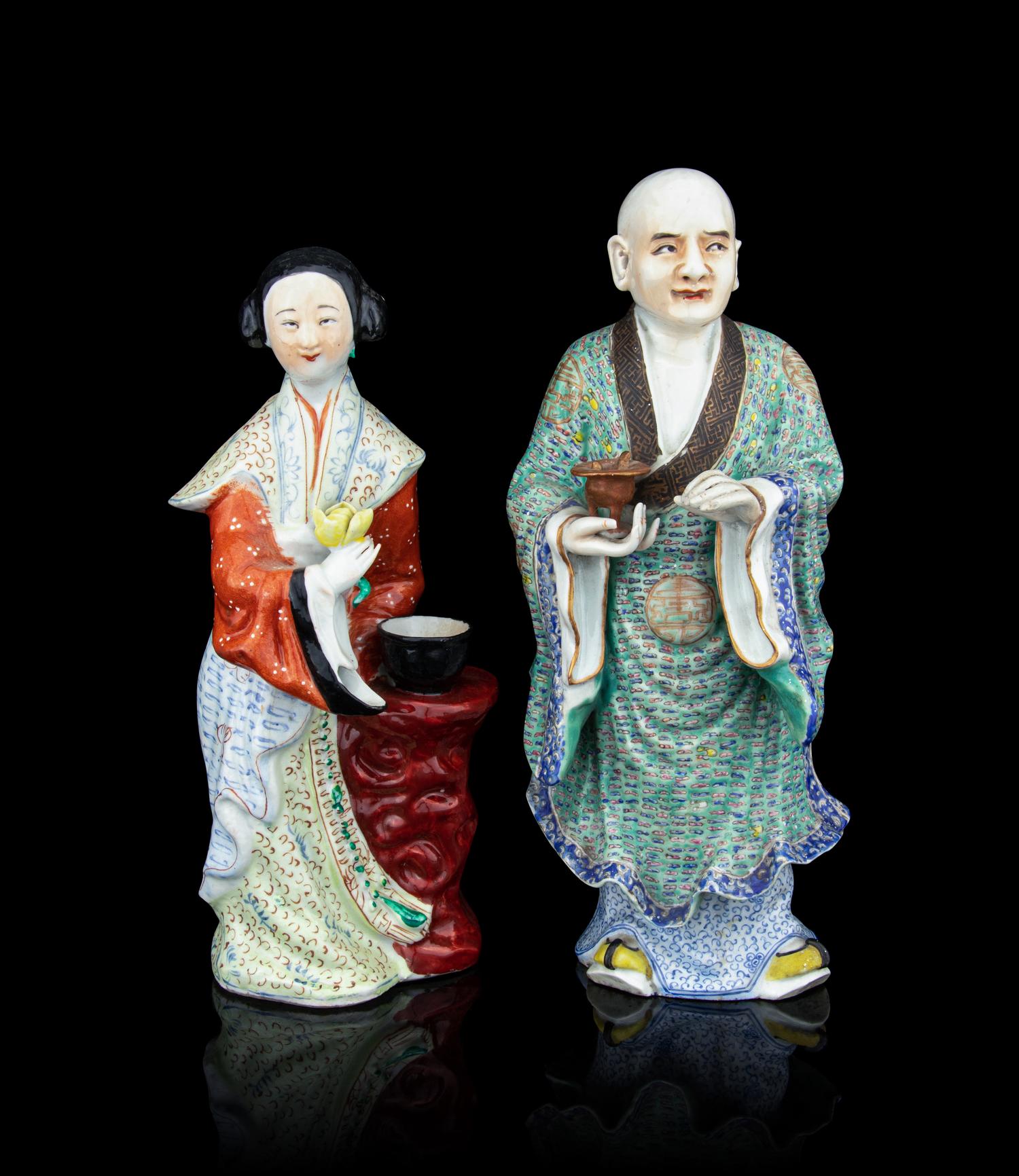 Two Famille Rose Porcelain Figures