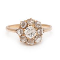 Antique, Diamond and Rose Gold Cluster Ring