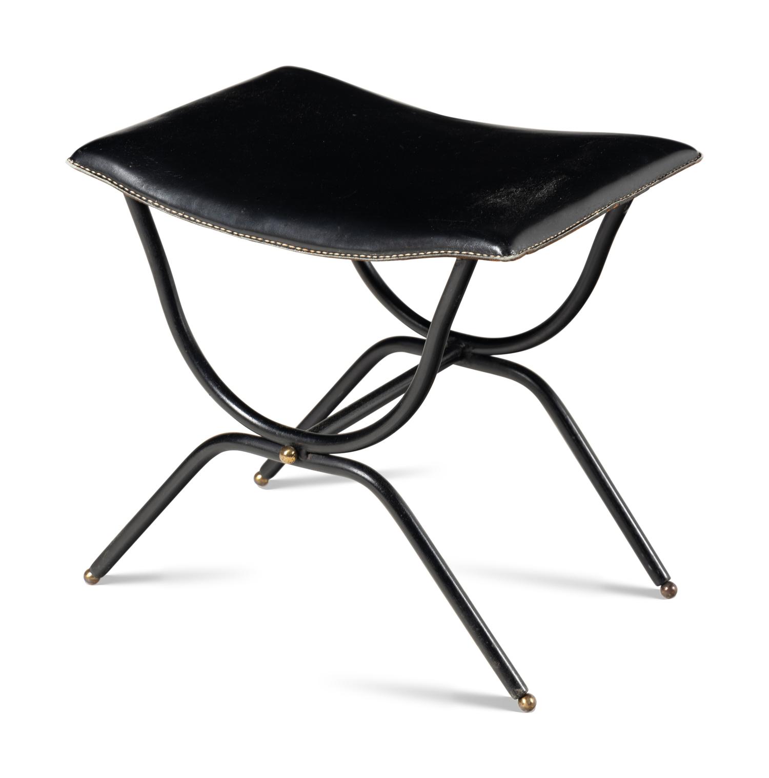 Leather Bench, c. 1950 France