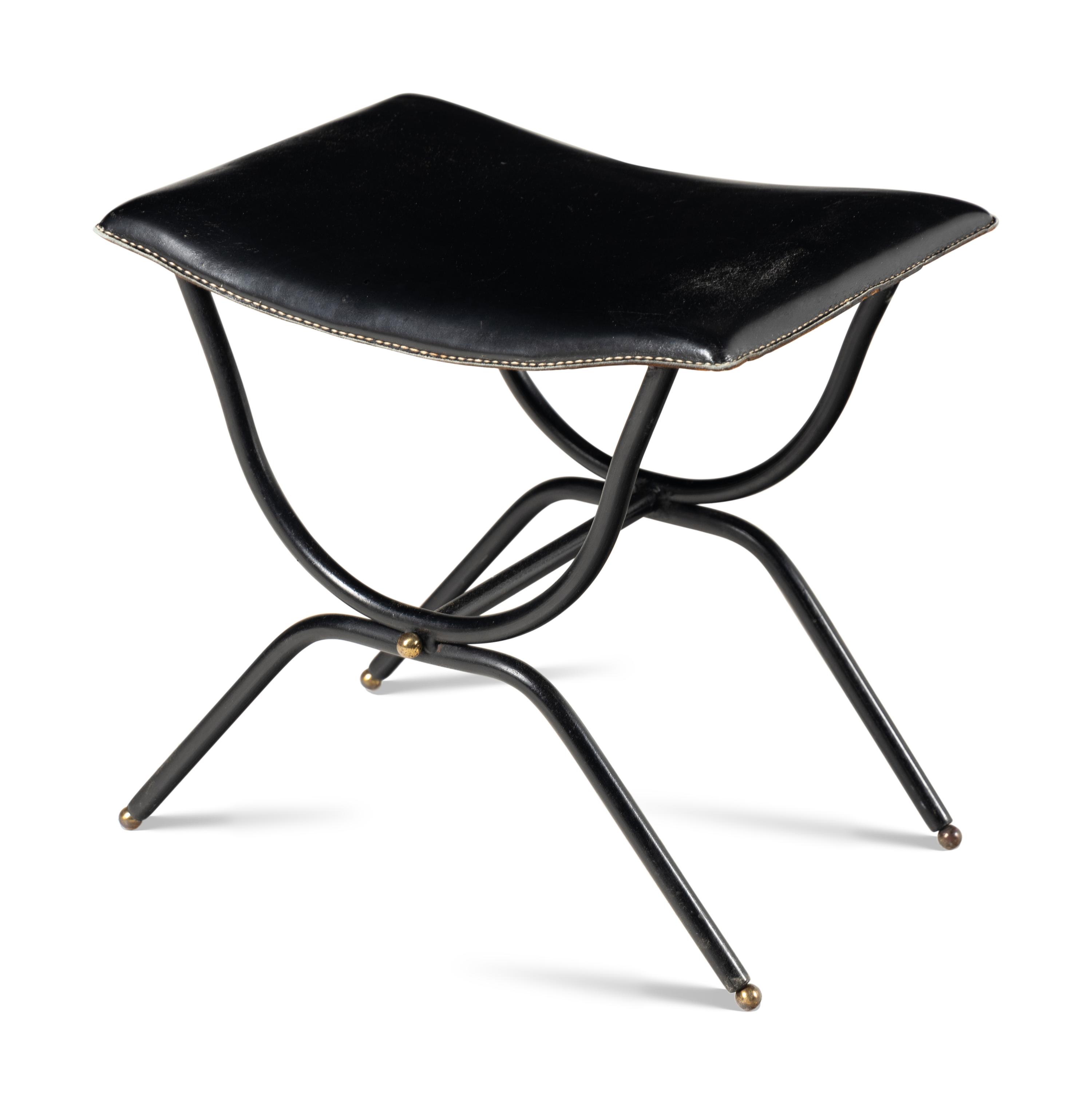 Leather Bench, c. 1950 France