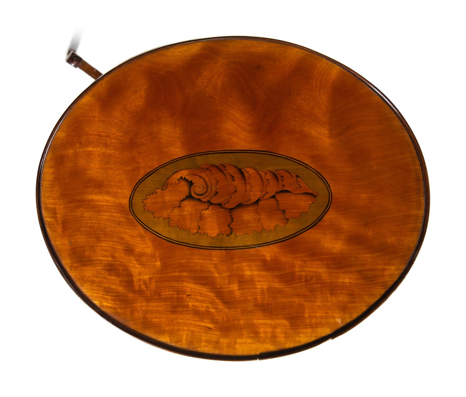 A George III Marquetry and Satinwood Occasional Table